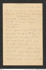 Nachlass Franz Steindachner, Brief von Louis Gal an Franz Steindachner (01.12.1911), Inv.Nr. 149.20, Seite 1